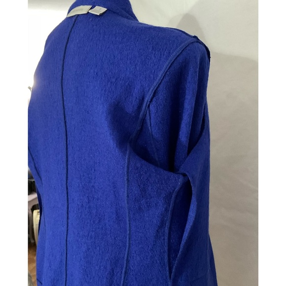 CHICO’S WOMENS Blazer Jacket size 1 Cobolt Blue Shacket wool Blend Retro - Picture 5 of 10